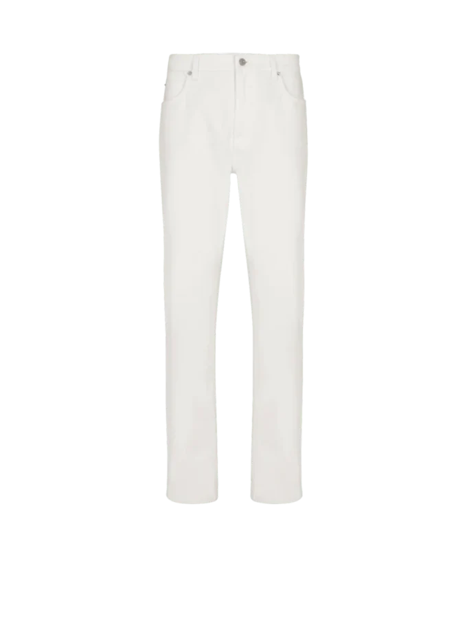 Jeans dritti in denim bianco Jeans dritti in denim bianco
