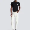 Jeans dritti in denim bianco Jeans dritti in denim bianco