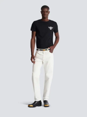 Jeans dritti in denim bianco