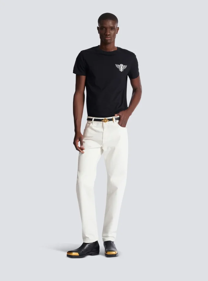 Jeans dritti in denim bianco Jeans dritti in denim bianco