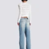 Jeans dritti in denim con motivo a rombi Jeans dritti in denim con motivo a rombi