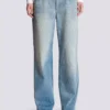 Jeans dritti in denim con motivo a rombi Jeans dritti in denim con motivo a rombi