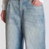 Jeans dritti in denim con motivo a rombi Jeans dritti in denim con motivo a rombi