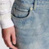 Jeans dritti in denim con motivo a rombi Jeans dritti in denim con motivo a rombi
