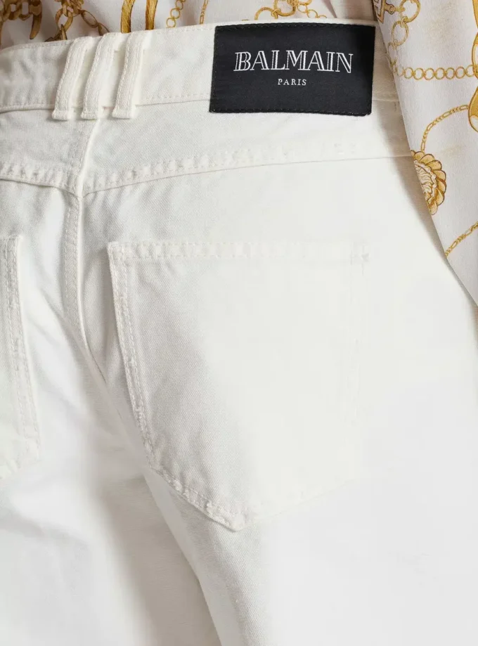 Jeans dritti in denim tinta unita Jeans dritti in denim tinta unita