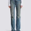 Jeans in denim slavato a gamba dritta