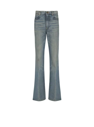 Jeans slim a gamba dritta in denim vintage