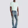 Jeans slim a gamba dritta in denim vintage Jeans slim a gamba dritta in denim vintage