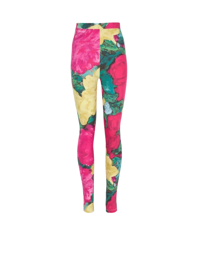 Leggings in jersey con stampa rose Leggings in jersey con stampa rose