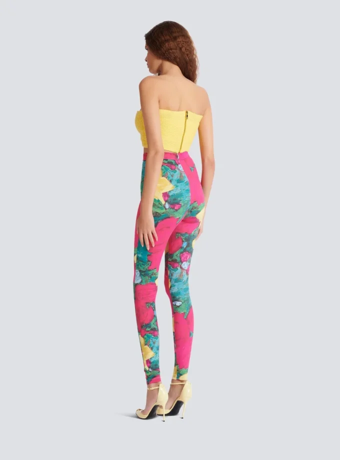 Leggings in jersey con stampa rose Leggings in jersey con stampa rose