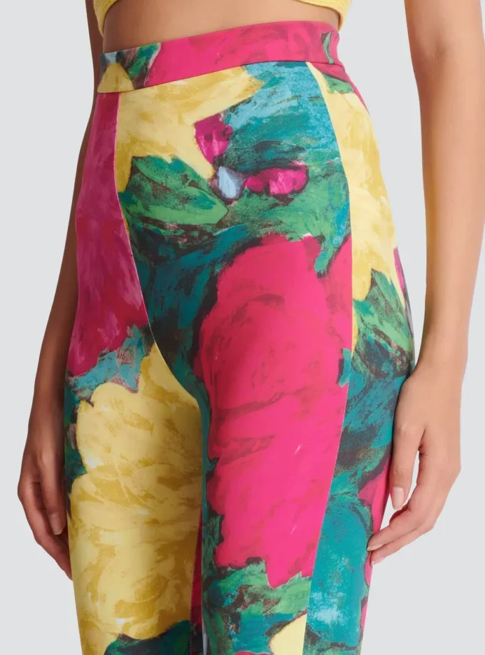 Leggings in jersey con stampa rose Leggings in jersey con stampa rose