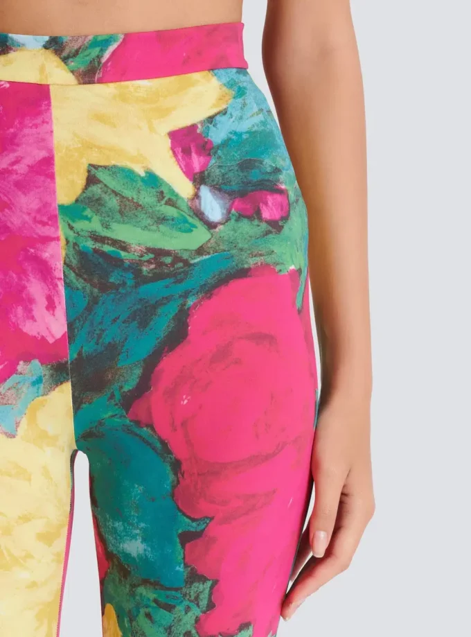 Leggings in jersey con stampa rose Leggings in jersey con stampa rose