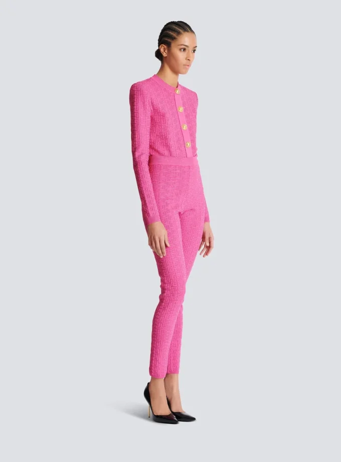 Leggings in maglia con monogramma