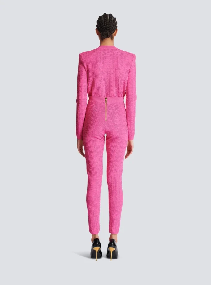 Leggings in maglia con monogramma