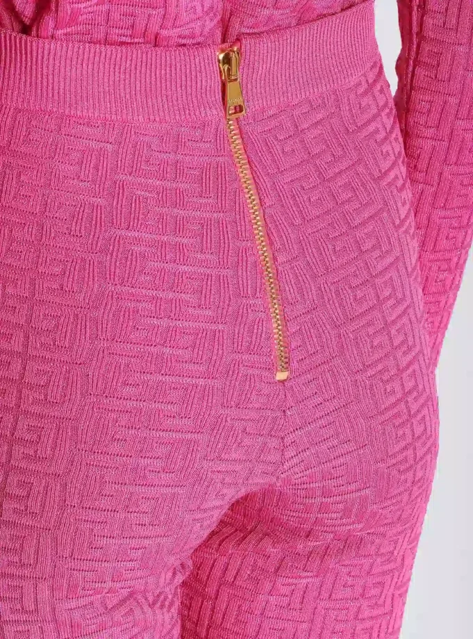Leggings in maglia con monogramma