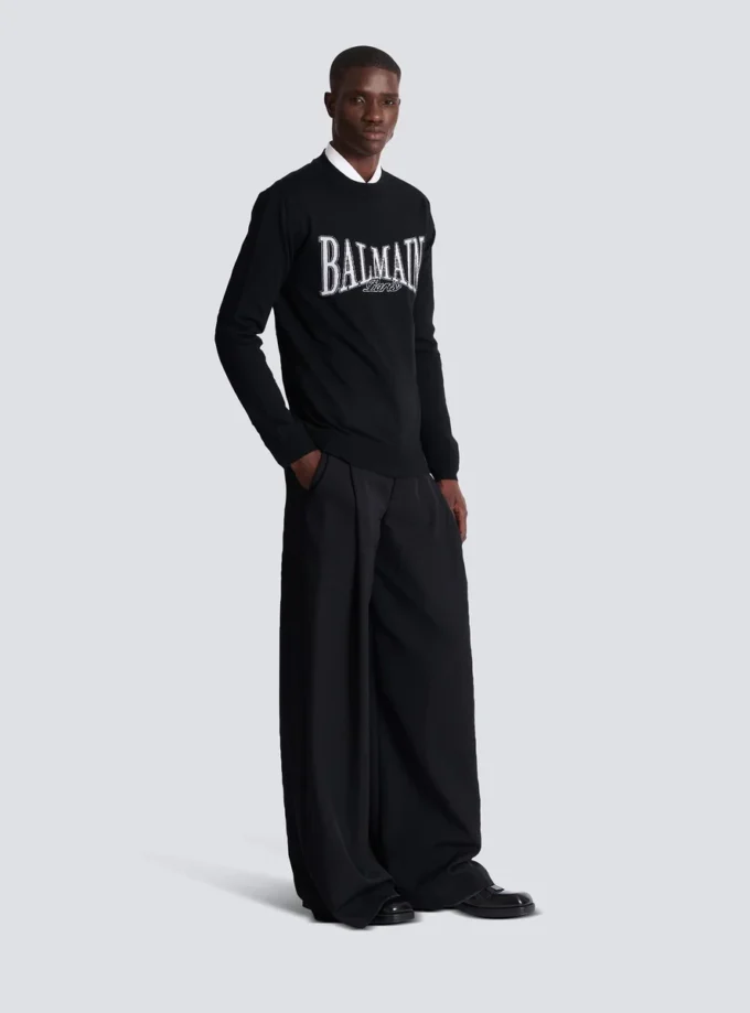 Maglione in maglia jacquard Balmain College Maglione in maglia jacquard Balmain College