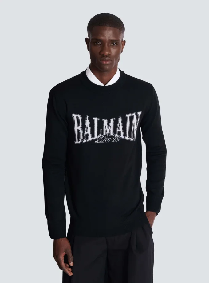 Maglione in maglia jacquard Balmain College Maglione in maglia jacquard Balmain College
