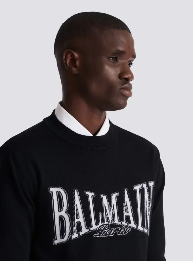 Maglione in maglia jacquard Balmain College Maglione in maglia jacquard Balmain College