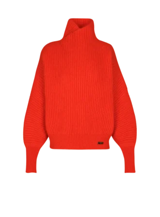 Maglione in mohair con dettaglio collo