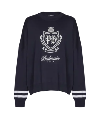Maglione lavorato a maglia con emblema College