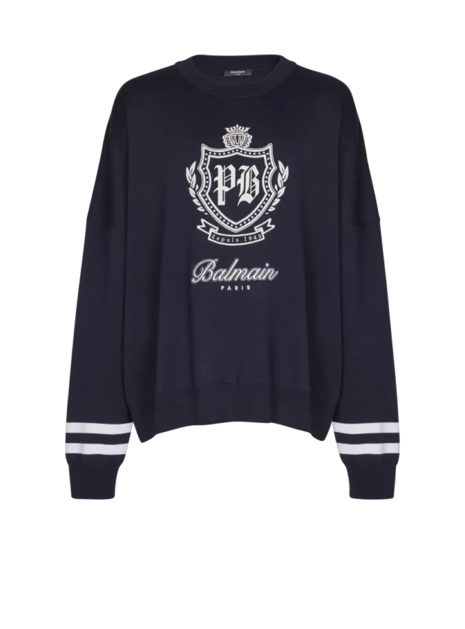 Maglione lavorato a maglia con emblema College Maglione lavorato a maglia con emblema College