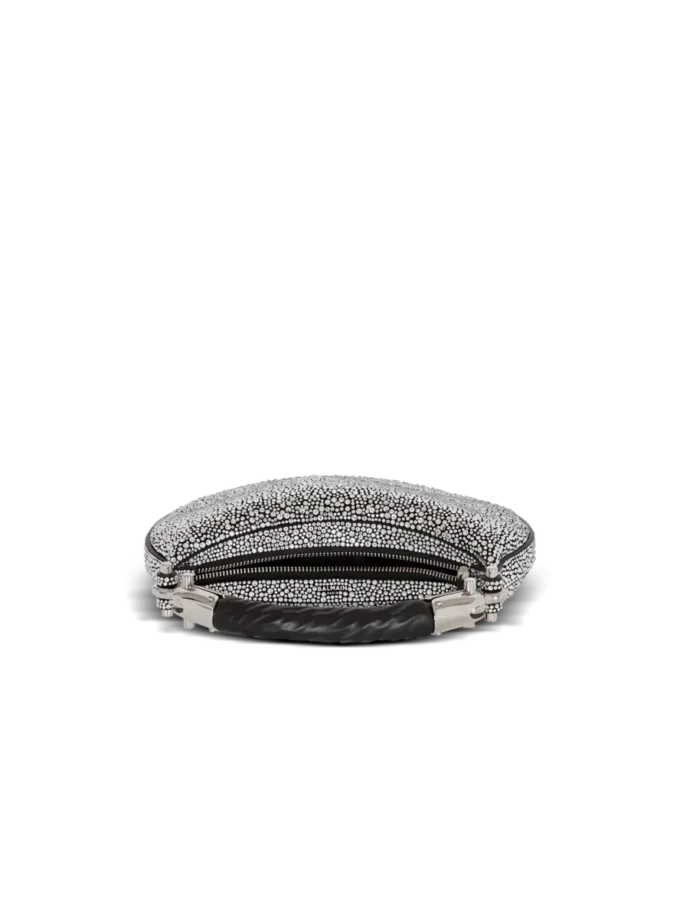 Mini borsa Ebene in pelle scamosciata e cristalli