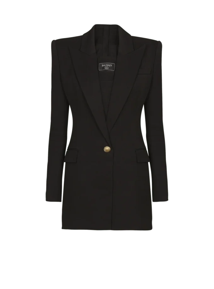 Miniabito sartoriale con doppio collo e due tasche Miniabito sartoriale con doppio collo e due tasche