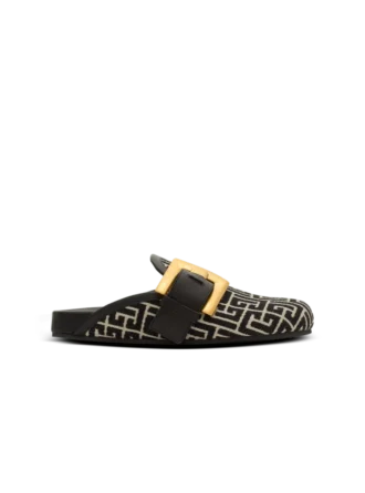 Mules Anthem in tela jacquard con monogramma PB