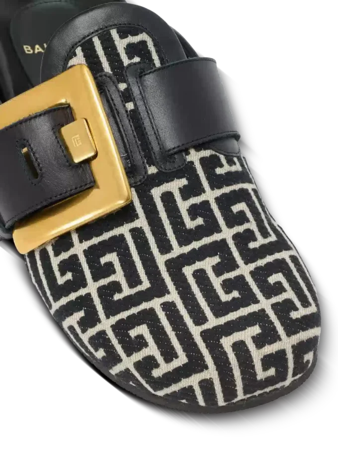 Mules Anthem in tela jacquard con monogramma PB Mules Anthem in tela jacquard con monogramma PB