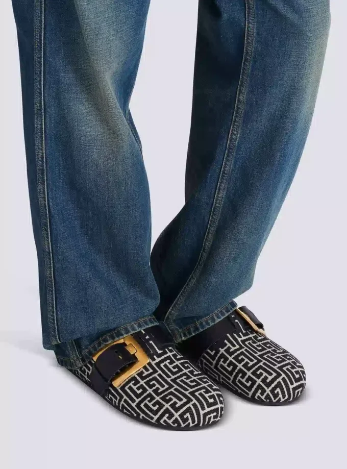 Mules Anthem in tela jacquard con monogramma PB Mules Anthem in tela jacquard con monogramma PB