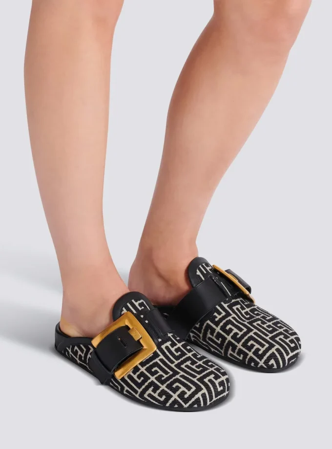 Mules Anthem in tela jacquard con monogramma PB Mules Anthem in tela jacquard con monogramma PB