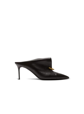 Mules in pelle di agnello con piercing frontale