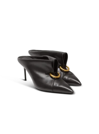 Mules in pelle di agnello con piercing frontale