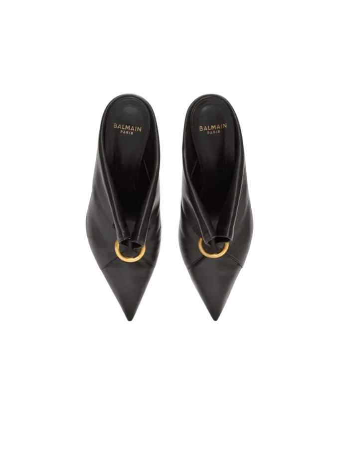 Mules in pelle di agnello con piercing frontale