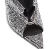 Mules in pelle scamosciata e strass con piercing frontale