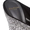 Mules in pelle scamosciata e strass con piercing frontale