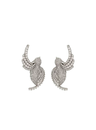 Orecchini Swallow con strass e palladio