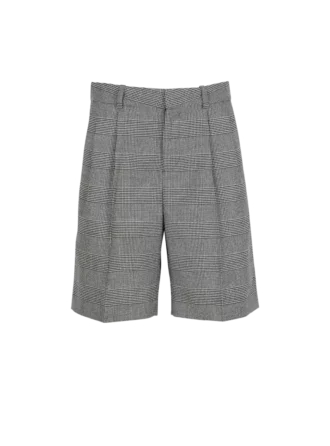 Pantaloncini con pinces e motivo Principe di Galles