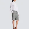 Pantaloncini con pinces e motivo Principe di Galles Pantaloncini con pinces e motivo Principe di Galles