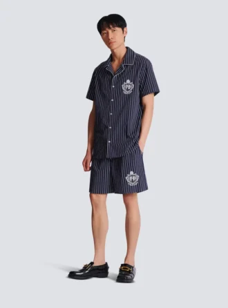 Pantaloncini pigiama in popeline a righe