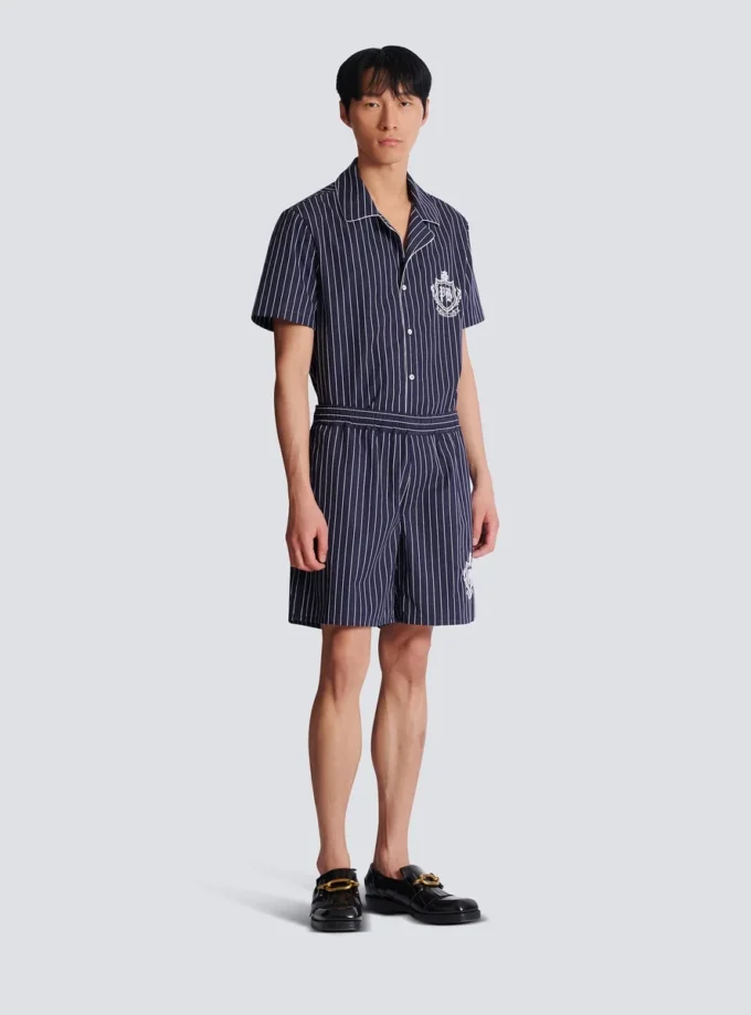 Pantaloncini pigiama in popeline a righe