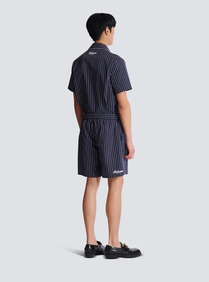 Pantaloncini pigiama in popeline a righe