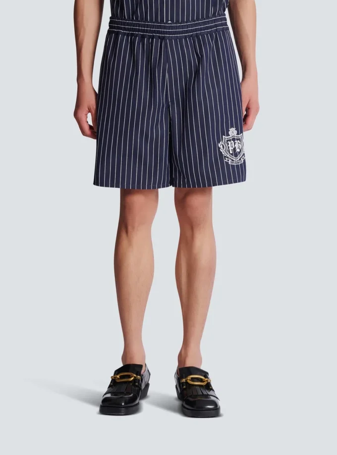 Pantaloncini pigiama in popeline a righe