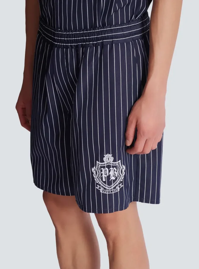 Pantaloncini pigiama in popeline a righe