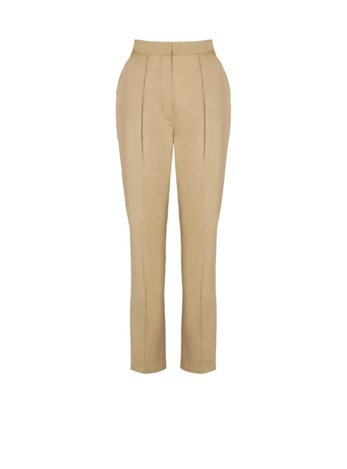 Pantaloni 7/8 con pinces in gabardine di cotone Pantaloni 7/8 con pinces in gabardine di cotone