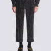 Pantaloni a gamba dritta con strisce di cristalli Pantaloni a gamba dritta con strisce di cristalli