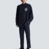 Pantaloni a gamba dritta in lana gessata Pantaloni a gamba dritta in lana gessata
