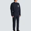 Pantaloni a gamba dritta in lana gessata Pantaloni a gamba dritta in lana gessata