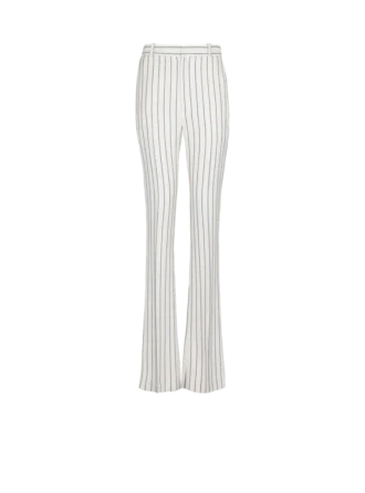 Pantaloni a righe sottili con gamba dritta