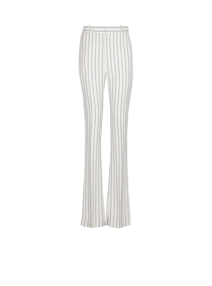 Pantaloni a righe sottili con gamba dritta